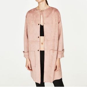 ZARA BASIC COLLECTION SUEDE COAT